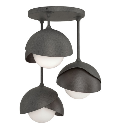 Brooklyn Brooklyn 3-Light Double Shade Semi-Flush in Natural Iron (39|121374-SKT-20-14-GG0711)