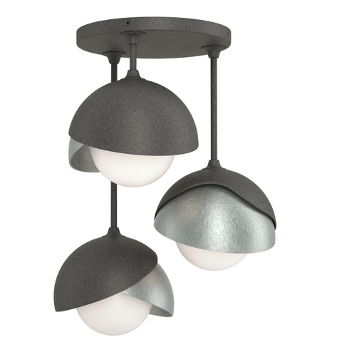 Brooklyn Brooklyn 3-Light Double Shade Semi-Flush in Natural Iron (39|121374-SKT-20-82-GG0711)