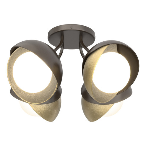 Brooklyn Brooklyn 4-Light Double Shade Semi-Flush in Oil Rubbed Bronze (39|121376-SKT-14-86-GG0711)