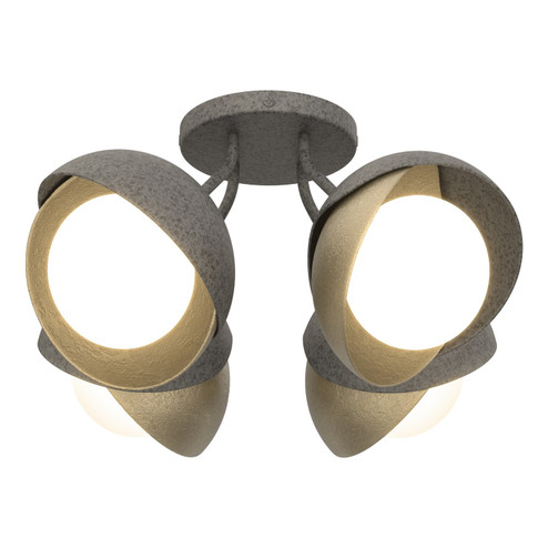 Brooklyn Brooklyn 4-Light Double Shade Semi-Flush in Natural Iron (39|121376-SKT-20-84-GG0711)