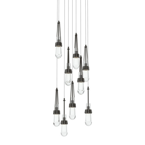 Link Link 9-Light Clear Glass Pendant in Oil Rubbed Bronze (39|131108-SKT-LONG-14-ZM0434)