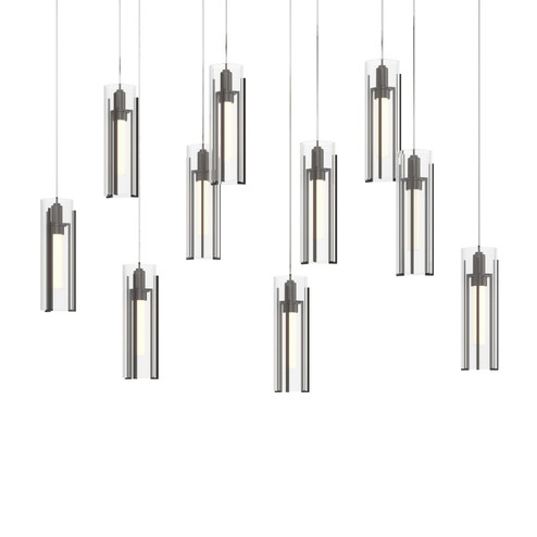Exos Glass Exos Glass 10-Light Pendant in Oil Rubbed Bronze (39|131204-SKT-LONG-14-ZM0065)