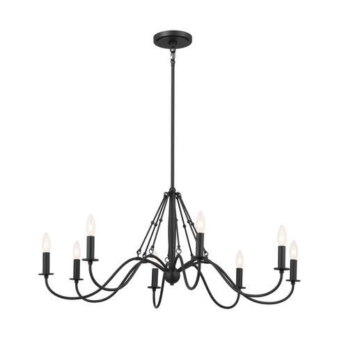 Freesia Eight Light Chandelier in Textured Black (12|52456BKT)