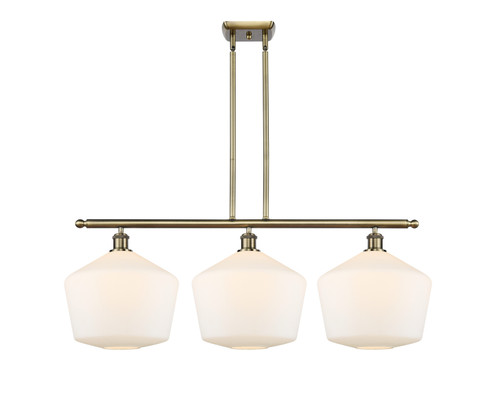 Ballston Three Light Island Pendant in Antique Brass (405|516-3I-AB-G651-12)