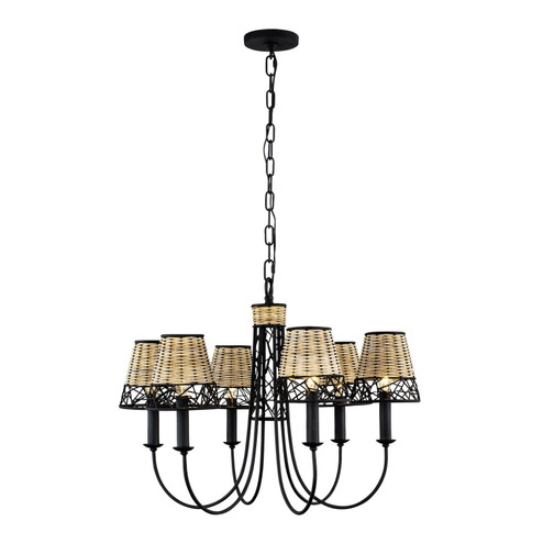 Cayman Six Light Chandelier in Black (137|362C06BL)