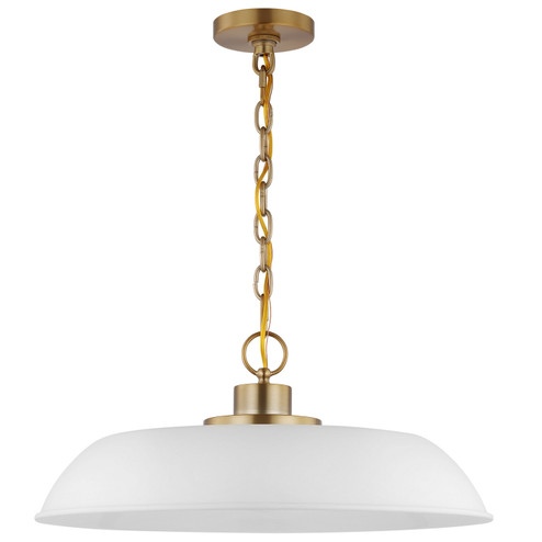 Colony One Light Pendant in Matte White / Burnished Brass (72|60-7483)