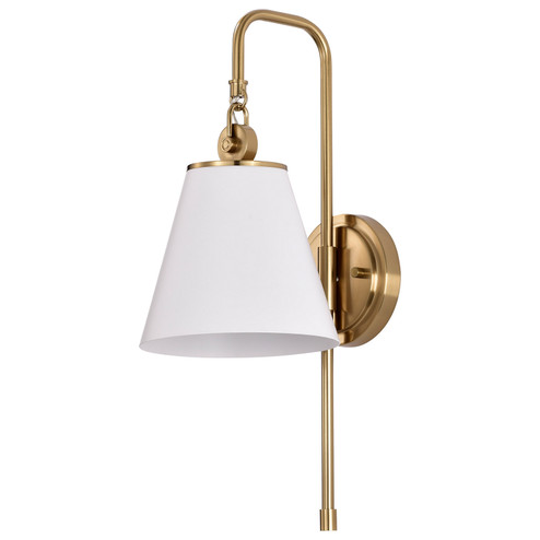 Dover One Light Wall Sconce in White / Vintage Brass (72|60-7446)