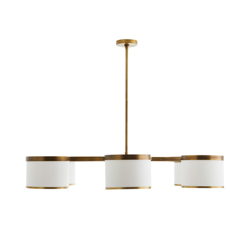 Max Six Light Chandelier in Antique Brass (314|89477)