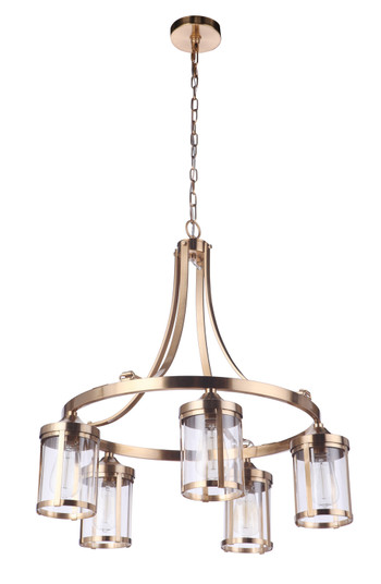 Elliot Five Light Chandelier in Satin Brass (46|55325-SB)