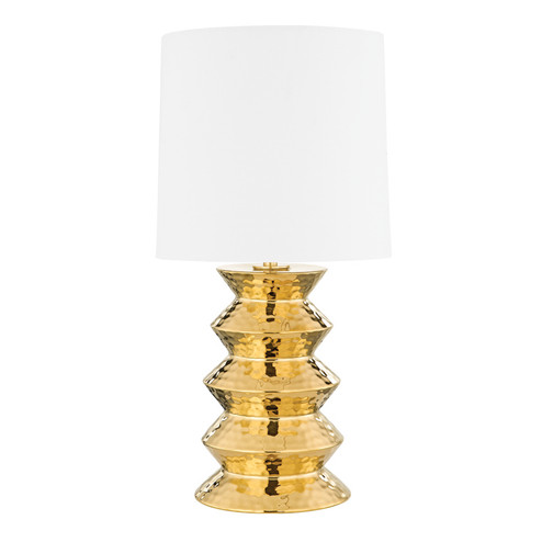 Zoe One Light Table Lamp in Aged Brass Ceramic Gold (428|HL617201B-AGB/CGD)