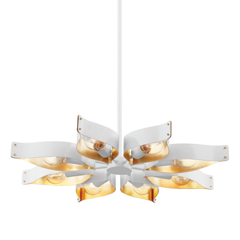 Nala Eight Light Chandelier in Soft White/Gold Leaf (428|H658808-SWH/GL)