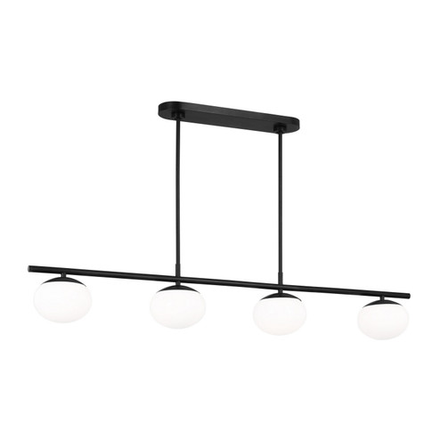 Lune Four Light Linear Chandelier in Aged Iron (454|EC1264AI)