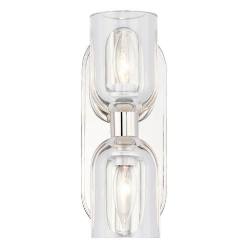 Lucian Two Light Vanity in Clear Crystal/Polished Nickel (452|WV338902PNCC)