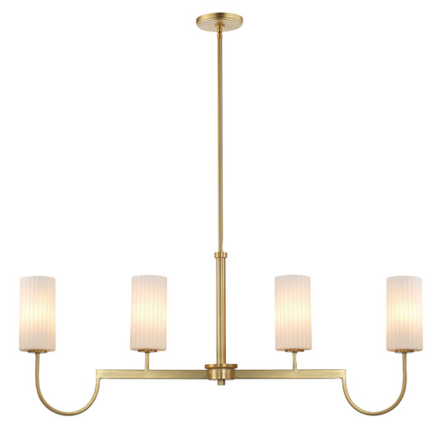 Town and Country Four Light Linear Chandelier in Satin Brass (16|32004SWSBR)