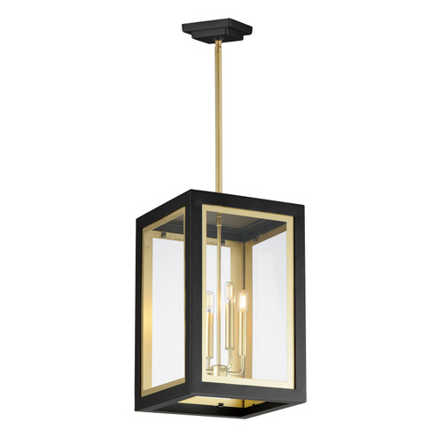 Neoclass Four Light Outdoor Pendant in Black / Gold (16|30058CLBKGLD)