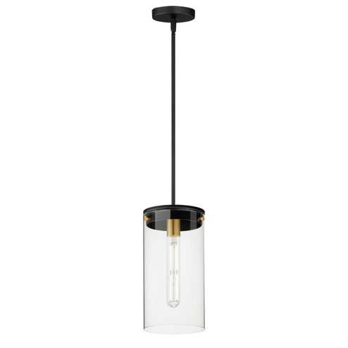 Pinn One Light Pendant in Black / Satin Brass (16|12408CLBKSBR)