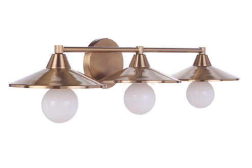 Isaac Three Light Vanity in Satin Brass (46|12529SB3)