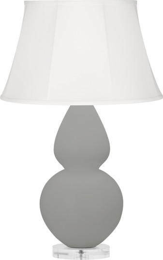 Double Gourd One Light Table Lamp in Matte Smoky Taupe Glazed Ceramic w/Lucite Base (165|MST61)
