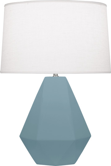 Delta One Light Table Lamp in Matte Steel Blue Glazed Ceramic (165|MOB97)