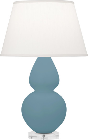 Double Gourd One Light Table Lamp in Matte Steel Blue Glazed Ceramic w/Lucite Base (165|MOB62)