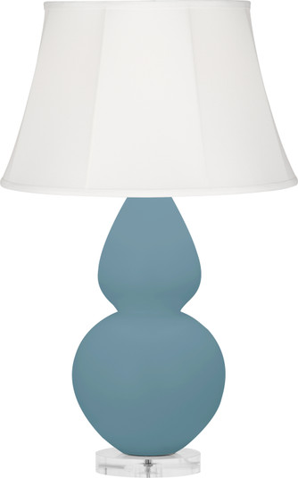 Double Gourd One Light Table Lamp in Matte Steel Blue Glazed Ceramic w/Lucite Base (165|MOB61)