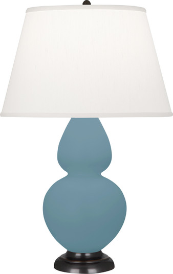 Double Gourd One Light Table Lamp in Matte Steel Blue Glazed Ceramic w/Deep Patina Bronzeed (165|MOB57)