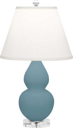 Small Double Gourd One Light Accent Lamp in Matte Steel Blue Glazed Ceramic w/Lucite Base (165|MOB53)