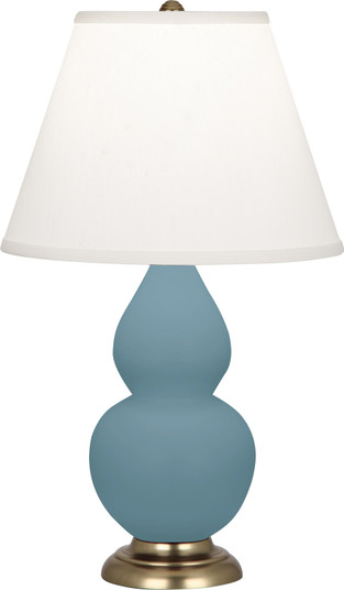 Small Double Gourd One Light Accent Lamp in Matte Steel Blue Glazed Ceramic w/Antique Brass (165|MOB50)