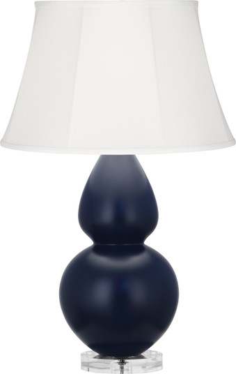 Double Gourd One Light Table Lamp in Matte Midnight Blue Glazed Ceramic w/Lucite Base (165|MMB61)