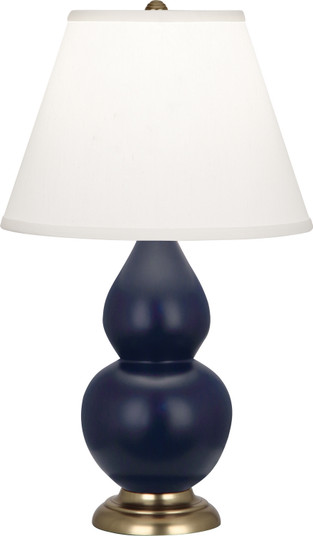 Small Double Gourd One Light Accent Lamp in Matte Midnight Blue Glazed Ceramic w/Antique Brass (165|MMB50)