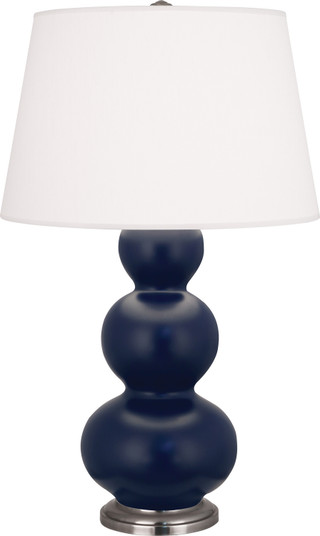 Triple Gourd One Light Table Lamp in Matte Midnight Blue Glazed Ceramic w/Antique Silver (165|MMB42)