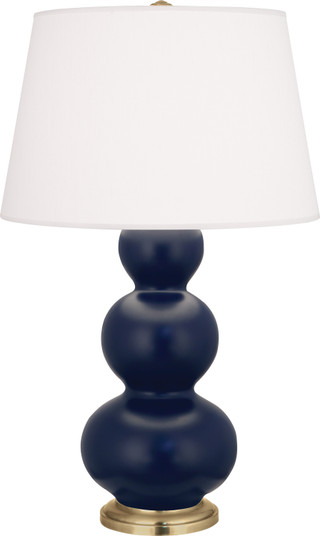 Triple Gourd One Light Table Lamp in Matte Midnight Blue Glazed Ceramic w/Antique Brass (165|MMB40)