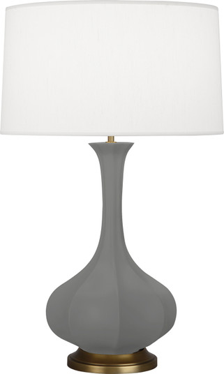 Pike One Light Table Lamp in Matte Ash Glazed Ceramic w/Aged Brass (165|MCR94)