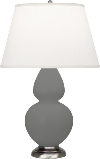 Double Gourd One Light Table Lamp in Matte Ash Glazed Ceramic w/Antique Silvered (165|MCR59)