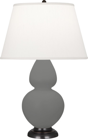 Double Gourd One Light Table Lamp in Matte Ash Glazed Ceramic w/Deep Patina Bronzeed (165|MCR57)