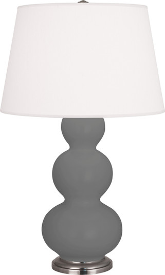 Triple Gourd One Light Table Lamp in Matte Ash Glazed Ceramic w/Antique Silver (165|MCR42)