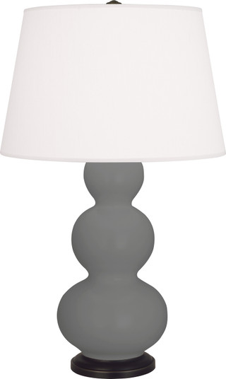 Triple Gourd One Light Table Lamp in Matte Ash Glazed Ceramic w/Deep Patina Bronze (165|MCR41)