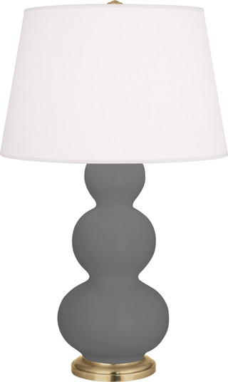 Triple Gourd One Light Table Lamp in Matte Ash Glazed Ceramic w/Antique Natural Brass (165|MCR40)