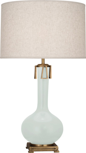 Athena One Light Table Lamp in Matte Celadon Glazed Ceramic w/Aged Brass (165|MCL92)