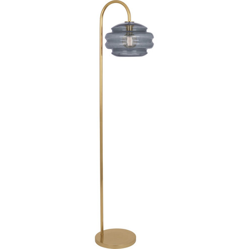 Horizon One Light Floor Lamp in Modern Brass w/ Smoke Gray Glass (165|GY63)