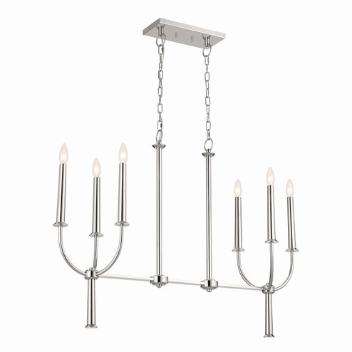 Florence Six Light Linear Chandelier in Polished Nickel (12|52495PN) Florence Six Light Linear Chandelier in Polished Nickel (12|52495PN)
