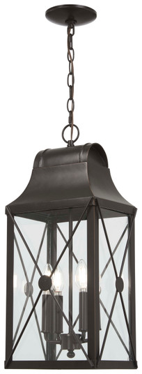 De Luz Four Light Outdoor Chain Hung in Oil Rubbed Bronze w/Gold Highlights (7|73297-143C)