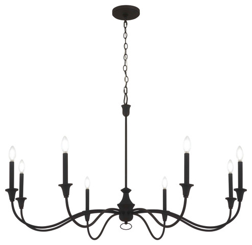 Halifax County Eight Light Chandelier in Textured Black (7|6258-076)