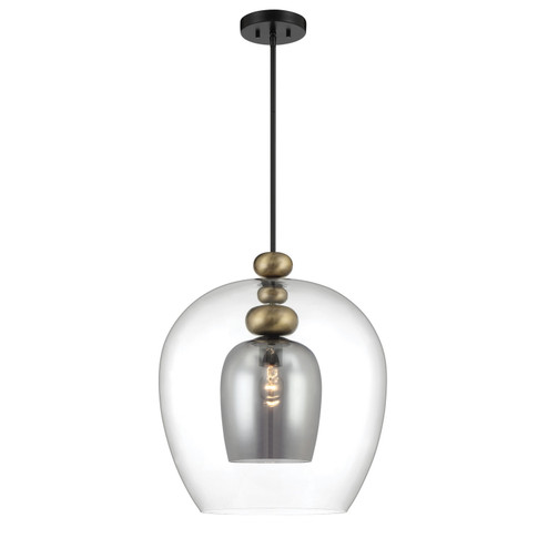 Amesbury One Light Pendant in Coal And Oxidized Aged Brass (29|N6662-865)