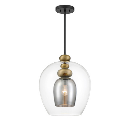 Amesbury One Light Pendant in Coal And Oxidized Aged Brass (29|N6661-865)