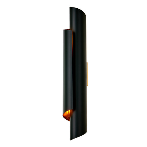 Piaga Two Light Wall Sconce in Matte Black and Polished Brass (33|514721PBB)