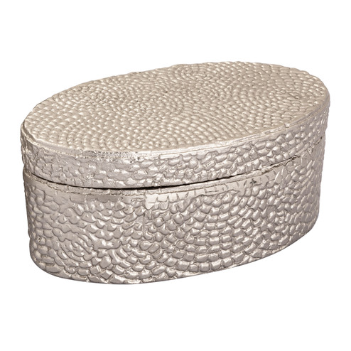 Oval Pebble Box in Antique Nickel (45|H0807-10658)
