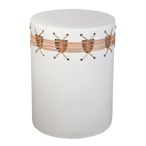 Sabira Accent Stool in White Glazed (45|H0115-8263)