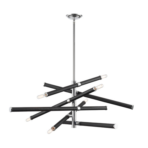 Crosspiece Six Light Chandelier in Black (45|H0019-9552)