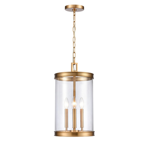 Mendoza Three Light Pendant in Brushed Gold (45|69755/3)